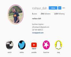 Roshaun has a huge fan following on Instagram, as of 2020, he has 253,000 fans there.